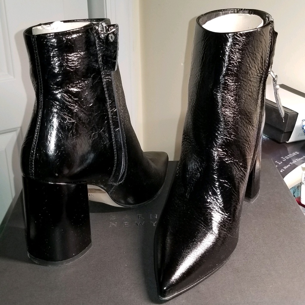 Nwt Barney’s Black Patent Leather Booties